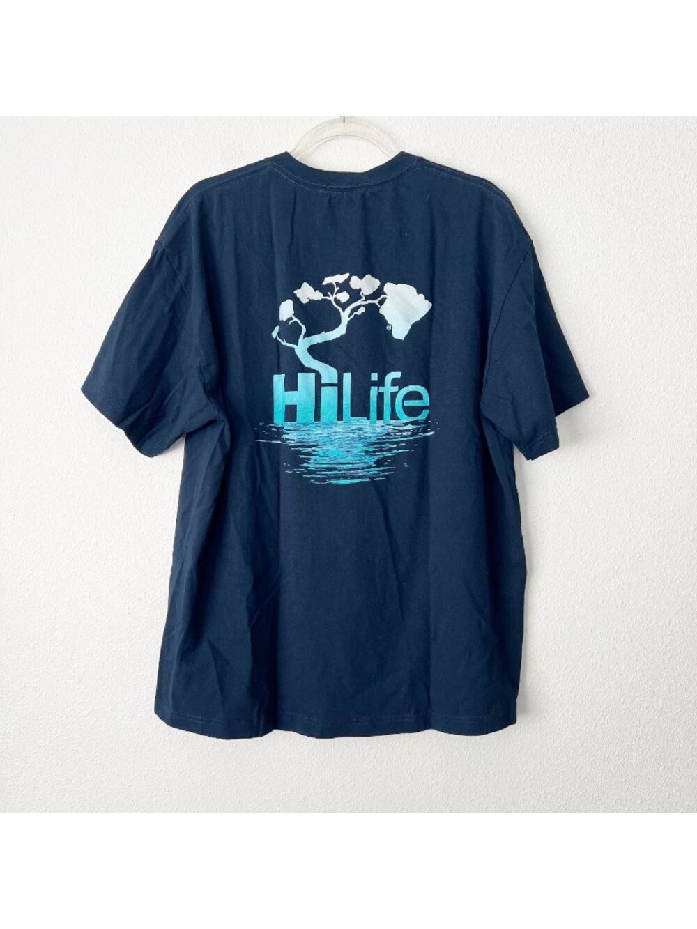 HiLife Hawaii Mens XL Navy Blue Short Sleeve Graphic Tee Tshirt